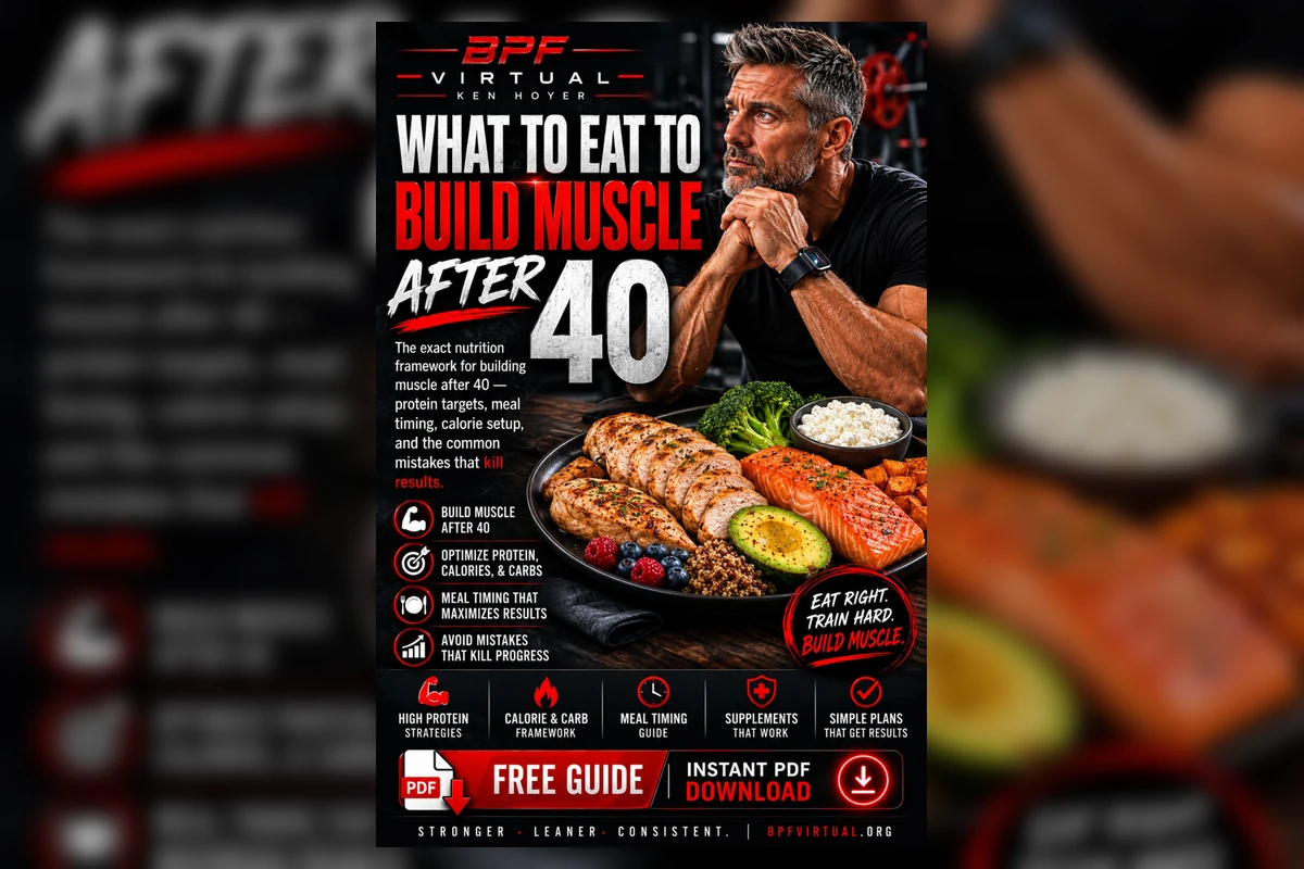 What to Eat to Build Muscle After 40 free guide cover